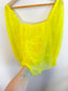 Alice & Olivia Eyelet Puff Sleeve Blouse in Neon Yellow (Size M)