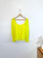 Alice & Olivia Eyelet Puff Sleeve Blouse in Neon Yellow (Size M)