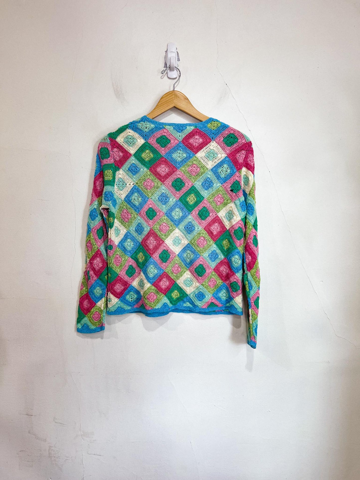 Vintage Crochet Cardigan in Multi-colour SOLD AS IS (SIze S)