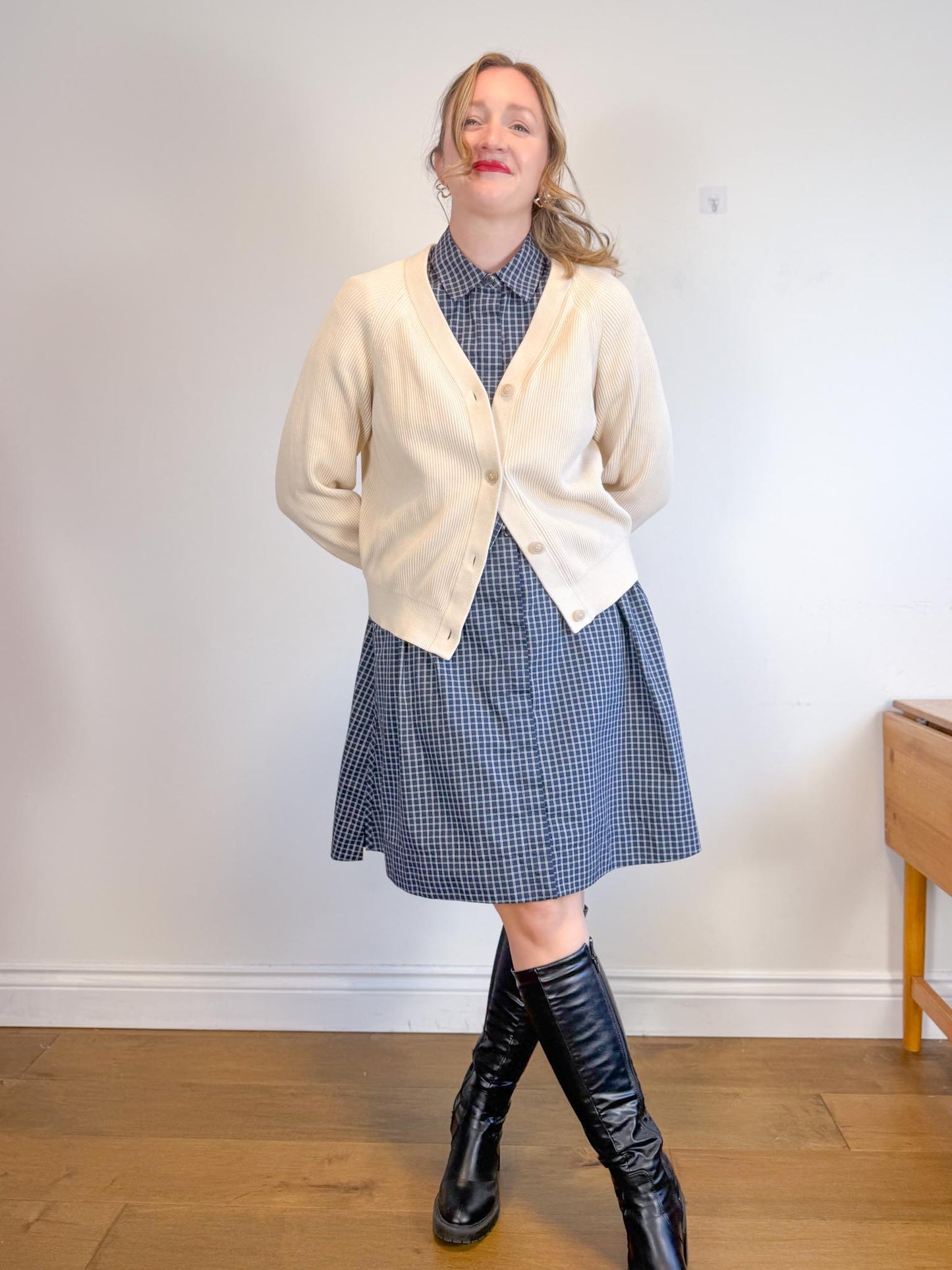 COS Ribbed Cardigan in Cream (Size L)