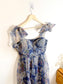 Lulus "Exceptionally Marvelous Blue Floral Organza Bustier Midi Dress" NWT (Size XL)