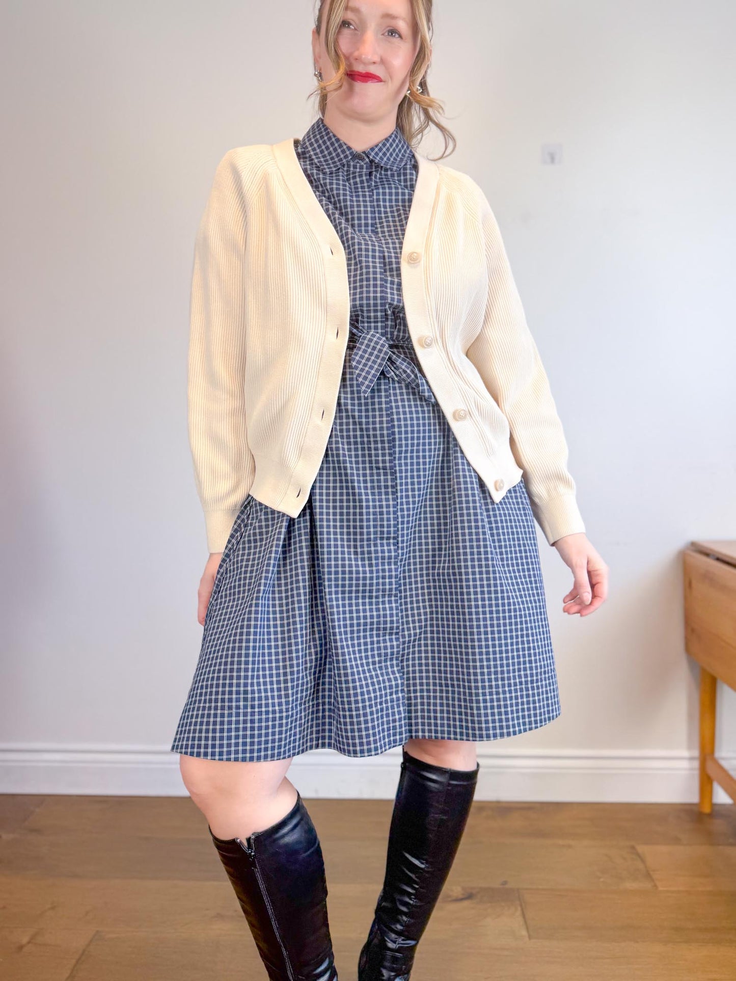 COS Ribbed Cardigan in Cream (Size L)