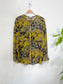 Wilfred Silk Sheer Blouse in Yellow/Grey/Blue Print SOLD AS IS (Size S/M)