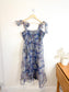 Lulus "Exceptionally Marvelous Blue Floral Organza Bustier Midi Dress" NWT (Size XL)