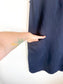 Atelier B Slow Fashion Linen Mini Dress in Navy (Size S/M)