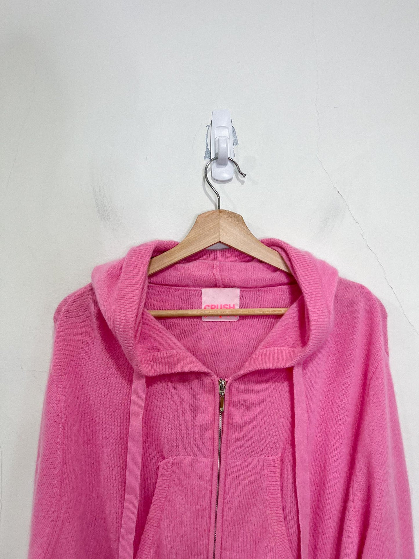 CRUSH Cashmere Zip Up Hoodie Sweater in Bubblegum Pink SOLD AS IS (Size M)