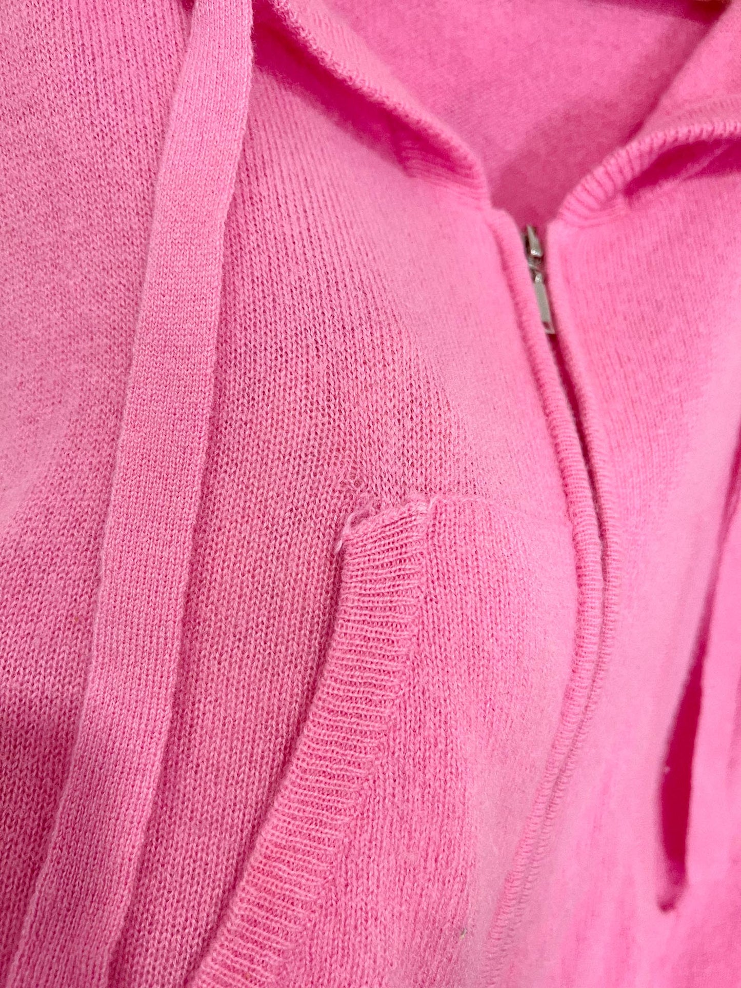 CRUSH Cashmere Zip Up Hoodie Sweater in Bubblegum Pink SOLD AS IS (Size M)