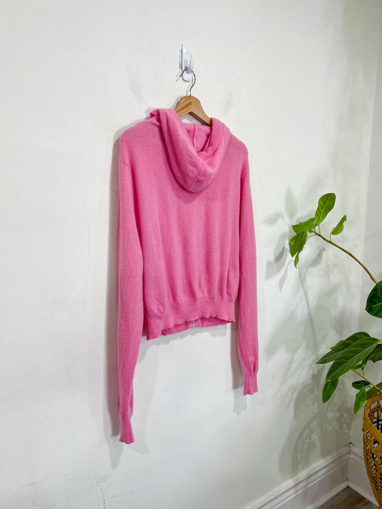 CRUSH Cashmere Zip Up Hoodie Sweater in Bubblegum Pink SOLD AS IS (Size M)