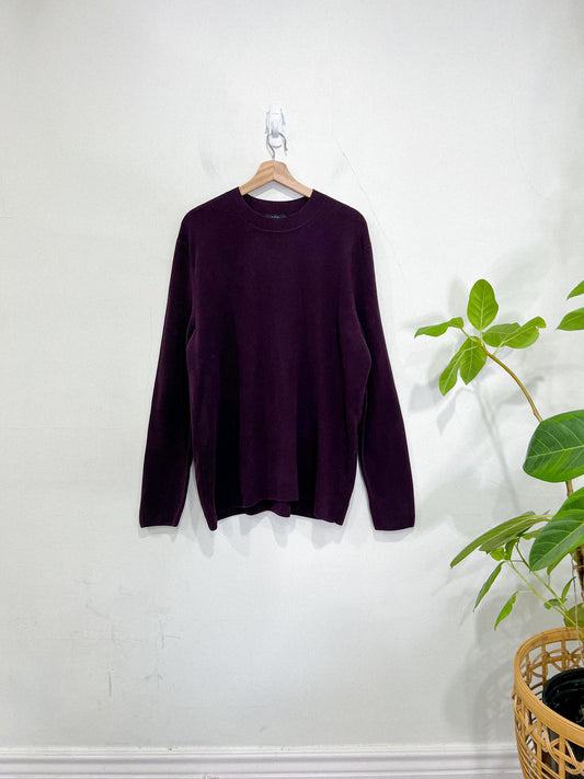 COS Cotton Crewneck in Dark Plum (Size XL)