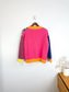 MDM Patchwork Cardigan in Hot Pink/Navy (Size S-L)