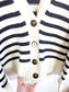 Sezane "Wilson Cardigan" in Ecru/Marine (Size S/M)