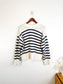 Sezane "Wilson Cardigan" in Ecru/Marine (Size S/M)