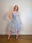 M Made in Italy Pleated Midi Dress in Blue (Size M)