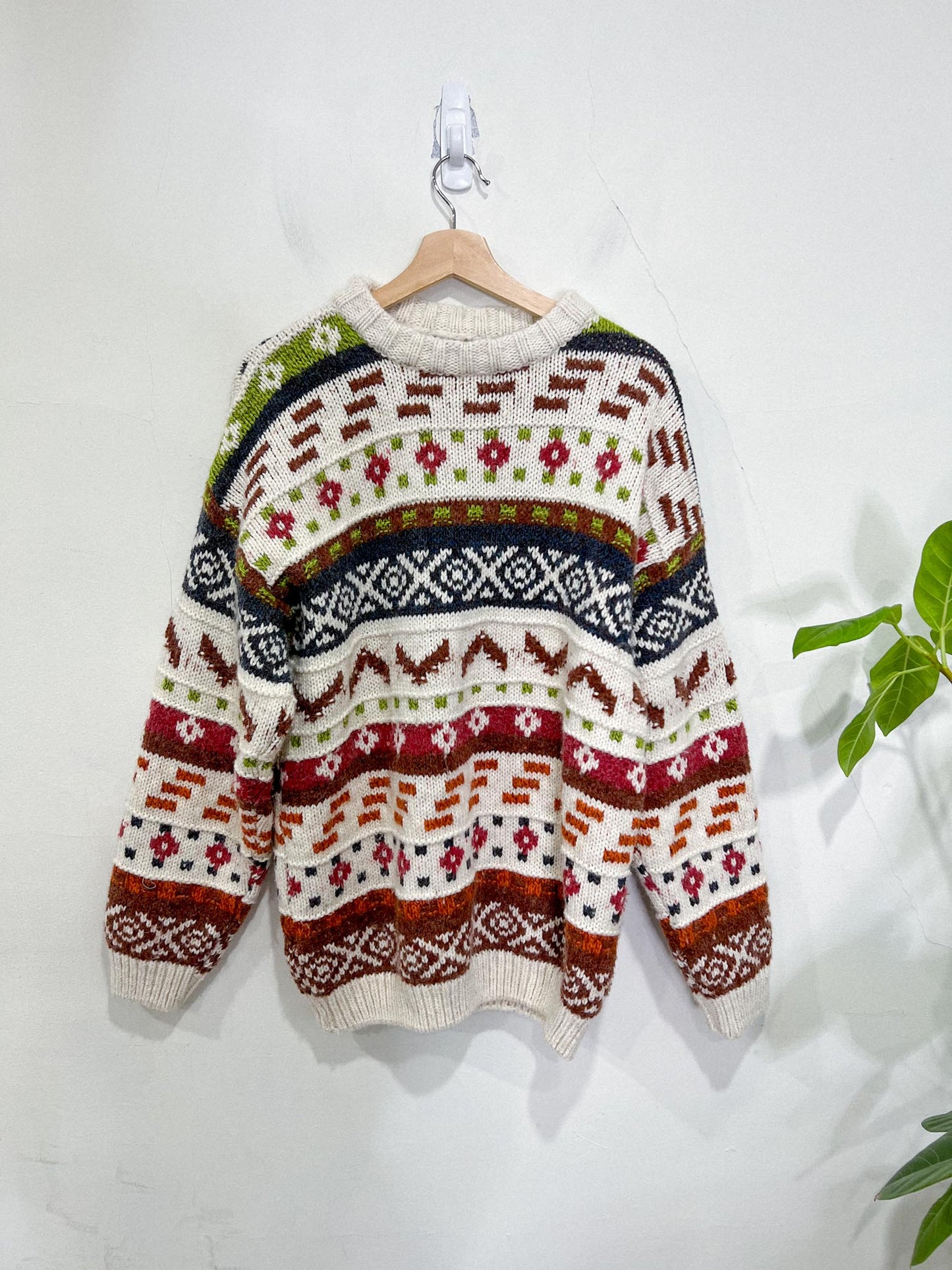 Vintage 80s Chunky Knit Sweater (Size L)