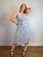 M Made in Italy Pleated Midi Dress in Blue (Size M)