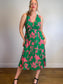 Blue Vanilla Dress in Green/Pink Floral (Size S/M)