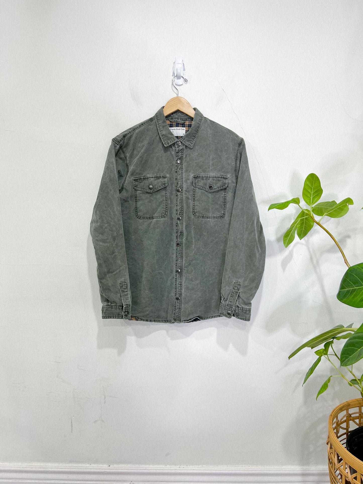 Frank & Oak Green Khaki Shacket (Size M)