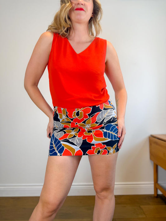 RW&Co Floral Mini Skirt (Size 14)