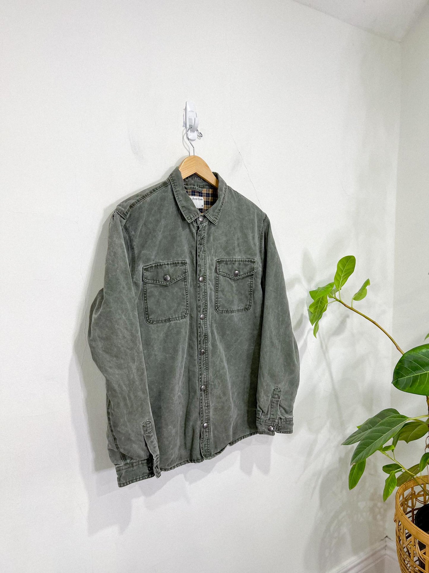 Frank & Oak Green Khaki Shacket (Size M)