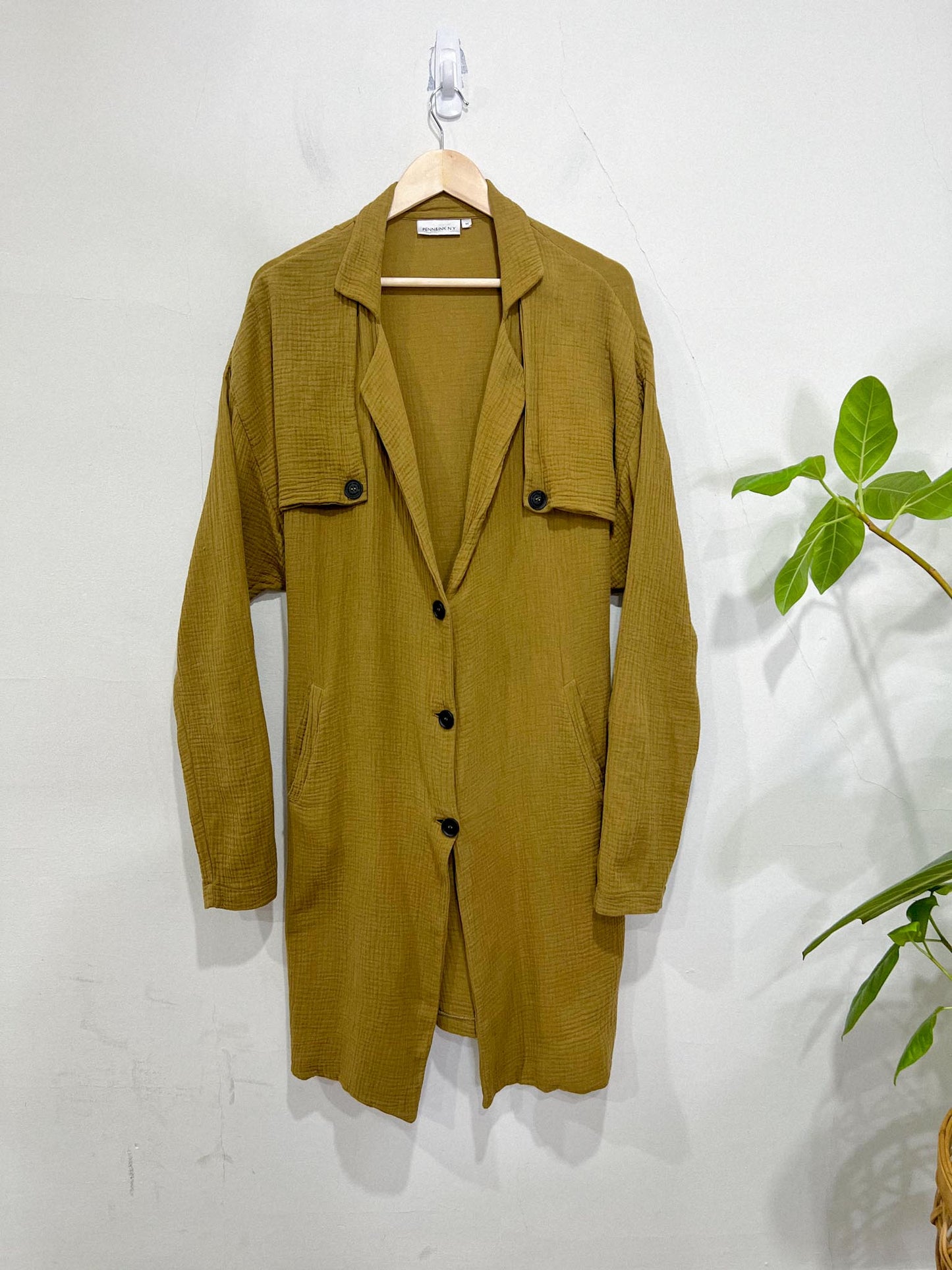 PENN & INK N.Y. Lightweight Cotton Jacket in Mustard (Size M)