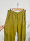 Back Beat Rags Slow Fashion Wide Leg Cropped Pants in Green (Size XL)