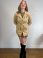 Vintage Emporio Collection by E.A. Faux Suede Wrap Jacket in Beige (Size M)