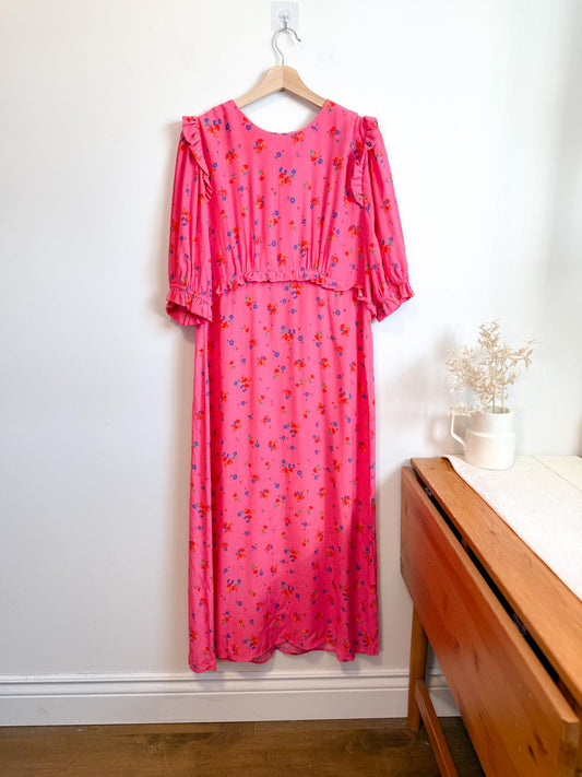Nobody's Child "Ditsy Floral Pink Felicia Midi Dress" NWT (Size 16)