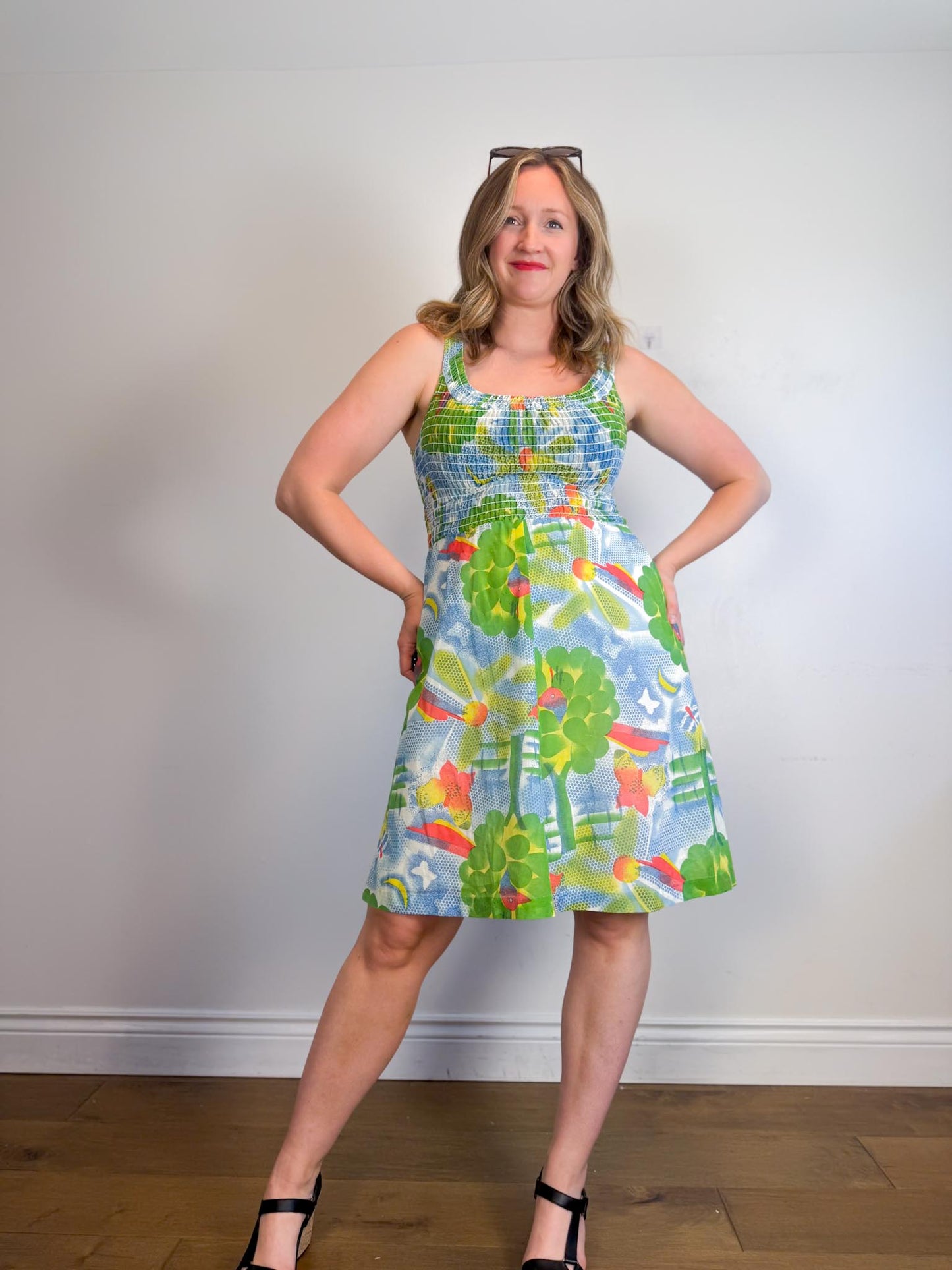 Vintage Mini Dress in Tree Print (Size M)