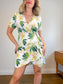 Babaton Wallace Wrap Dress in White/Green Floral (Size M)