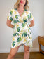Babaton Wallace Wrap Dress in White/Green Floral (Size M)