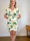 Babaton Wallace Wrap Dress in White/Green Floral (Size M)