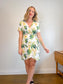 Babaton Wallace Wrap Dress in White/Green Floral (Size M)
