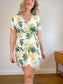 Babaton Wallace Wrap Dress in White/Green Floral (Size M)