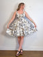J.Crew Fit & Flare Gold Foil Leal Print Linen Dress (Size M/L)