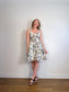J.Crew Fit & Flare Gold Foil Leal Print Linen Dress (Size M/L)
