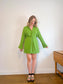 Abercrombie Long Sleeve Front Twist Mini Dress in Green (Size L/XL)