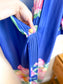 Vintage Robe / Duster Jacket in Blue/Floral Print (Size L)