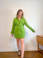 Abercrombie Long Sleeve Front Twist Mini Dress in Green (Size L/XL)