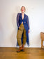 Vintage Long Sheer Blouse in Navy (Size M/L)