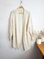 Wilfred Alpaca Long Crochet Knit Cardigan in Cream (Size L)