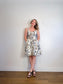J.Crew Fit & Flare Gold Foil Leal Print Linen Dress (Size M/L)