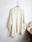 Wilfred Alpaca Long Crochet Knit Cardigan in Cream (Size L)