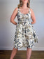 J.Crew Fit & Flare Gold Foil Leal Print Linen Dress (Size M/L)