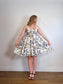 J.Crew Fit & Flare Gold Foil Leal Print Linen Dress (Size M/L)