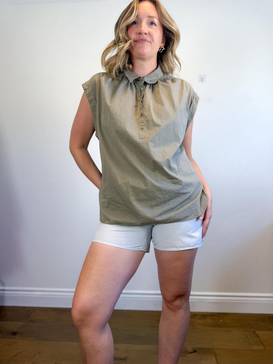 Babaton Tunic Top in Sandy Beige (Size L)