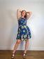 Anthropologie Floral Mini Dress in Blue (Size S/M)