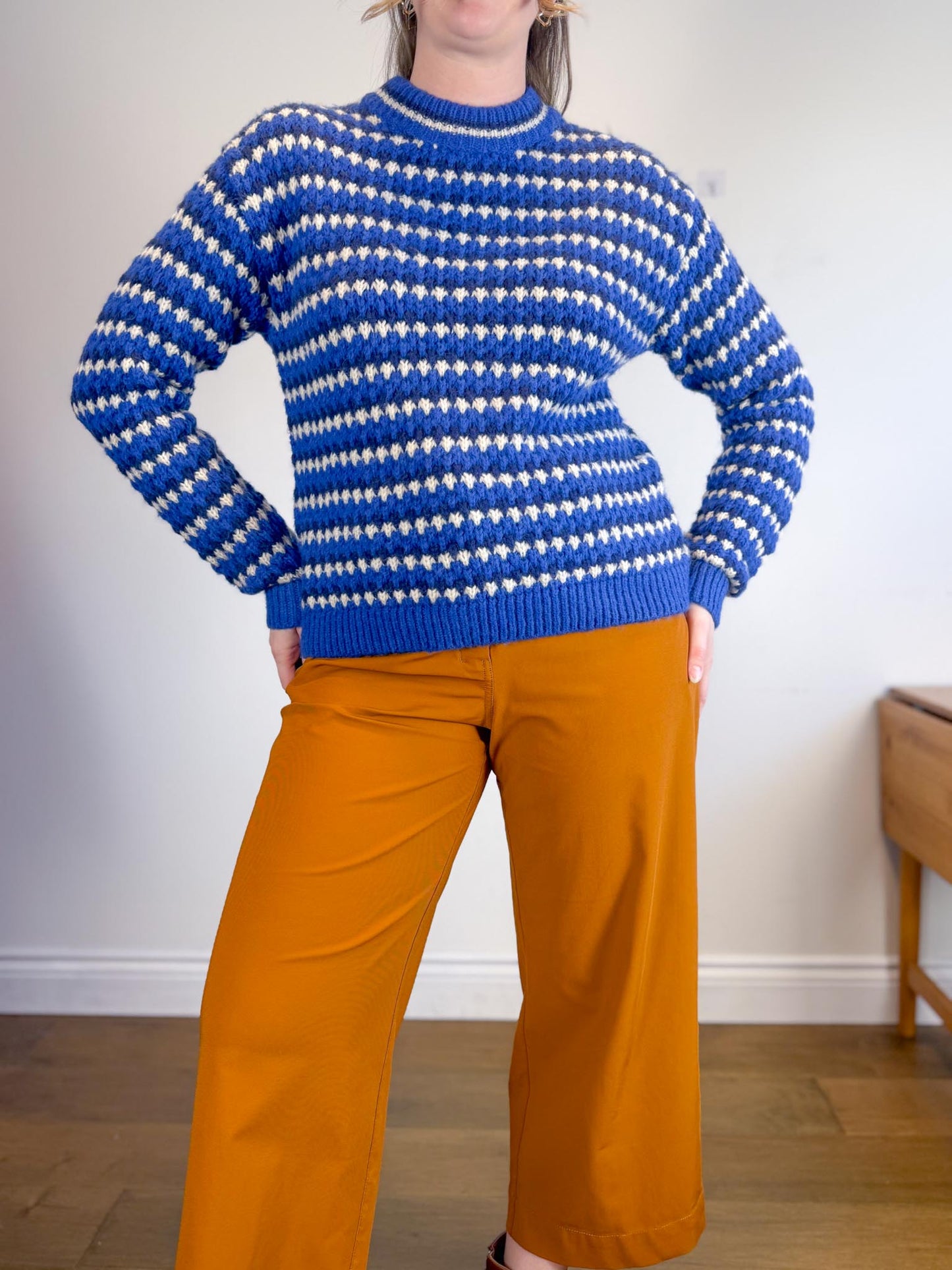 Rebecca Minkoff "Katerine Waved Stripe Knit Sweater" (Size M/L)