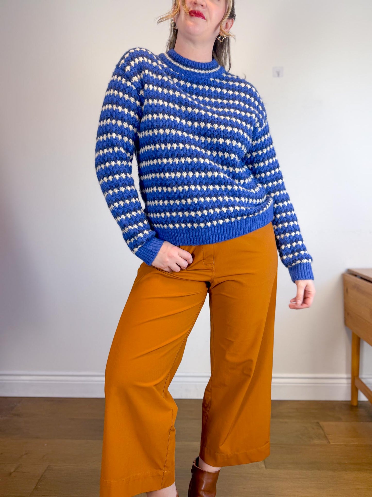 Rebecca Minkoff "Katerine Waved Stripe Knit Sweater" (Size M/L)