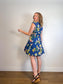 Anthropologie Floral Mini Dress in Blue (Size S/M)