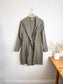 Sarah Pacini Designer Hooded Linen Trench Coat in Grey (Size S/M)